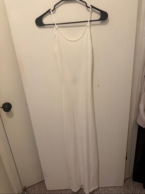 White Maxi Slip Dress with Spaghetti Straps